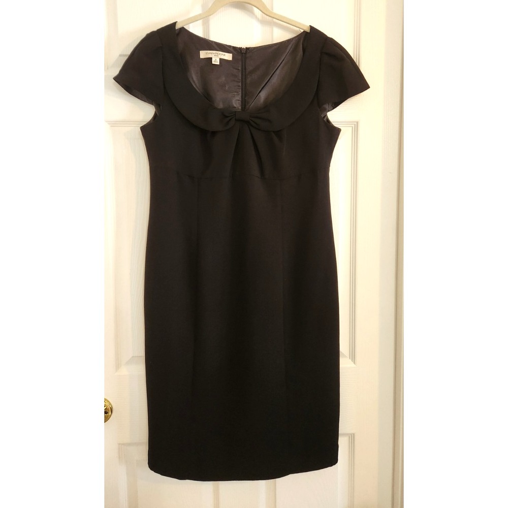 Evan-Picone Little Black Classic Cocktail Dress Sz 12 Fully Lined Preppy Classic